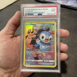 Pokemon Cosmic Eclipse Full Art PSA 9 Piplup Card 239/236 Secret Rare - Image 1