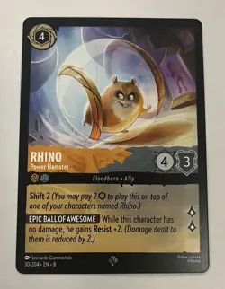Disney Lorcana Rhino Power Hamster Reign of Jafar Non-Foil Card 30/204 - Image 1