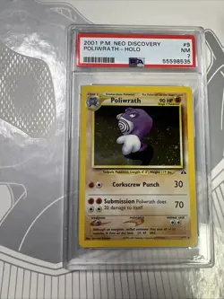 Poliwrath 9/75 PSA 7 NM Holo Rare Pokemon Card Unlimited Neo Discovery 2001 - Image 1