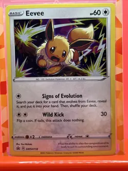 Eevee Holo SWSH 118 Pokemon Trading Card Game 2021 Black Star Promo NM - Image 1