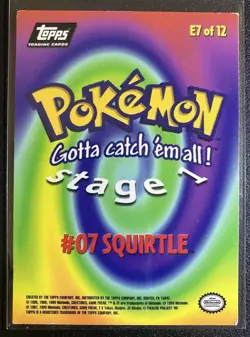 Pokemon Topps Card - #07 Squirtle (E7 of 12) - Image 2