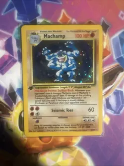 Pokemon Machamp Holo 1st Edition Rare TCG Card Base Set 8/102 NM - Image 2