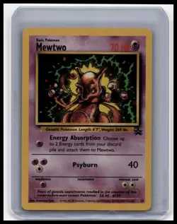 Pokemon Card Mewtwo Promo #14 - 1999 WOTC Black Star Promo Non-Holo - Vintage LP - Image 1