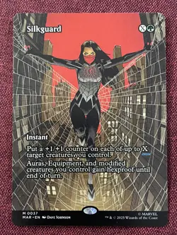 Silkguard FULL ART NM/M MTG Spiderman Magic Card Marvel - Image 1