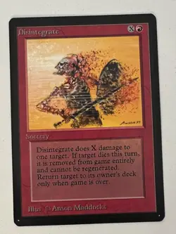 Magic the Gathering MTG Beta Disintegrate NM- (Beta Bob) - Image 1
