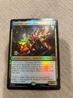 superior spider-man prerelease mtg foil in hand - Image 1