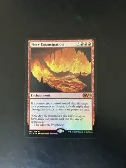 FOIL FIERY EMANCIPATION Core Set 2021 M21 Magic MTG NM Mythic Rare - Image 1