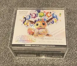Prismatic Evolutions Pokemon Center Elite Trainer Box ETB Sealed Acrylic Case - Image 1
