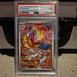 Pokemon TCG Infernape 173/167 Twilight Masquerade Illustration Rare PSA 9 - Image 1