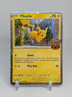 Pikachu (Lightning Ball Swirl) ✨Cosmos Holo NM✨ Trick or Trade 2024 Pokemon #018 - Image 1