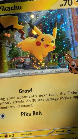 Pikachu (Lightning Ball Swirl) ✨Cosmos Holo NM✨ Trick or Trade 2024 Pokemon #018 - Image 2