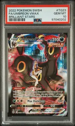 UMBREON VMAX PSA 10 2022 POKEMON SWORD & SHIELD BRILLIANT STARS TG23 FULL ART - Image 1