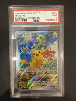 PIKACHU #027 PSA 9 2023 POKEMON SVP PALDEA EVOLVED POKEMON CENTER ETB PROMO 1079 - Image 1