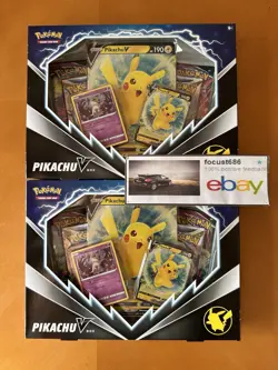 Pokemon TCG: Pikachu V Box - Lot of 2 Sealed - Fusion Strike + Brilliant Stars ! - Image 1