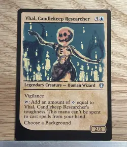 Vhal, Candlekeep Researcher (Altered) Hand-Painted MTG Card, 1/1 painting - Image 1