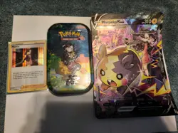 Pokemon Crown Zenith Mini Tin Marnie Sealed 2 Packs 1 Sticker Sheet 1 Art Card - Image 1