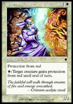 Crimson Acolyte - Medium Play MTG Invasion - Image 1