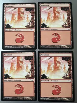 4x Mountain #302 (NM) Mirrodin Common MRD Magic the Gathering MTG Playset - Image 1