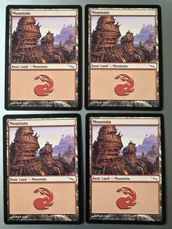 4x Mountain #299 (NM) Mirrodin Common MRD Magic the Gathering MTG Playset - Image 1