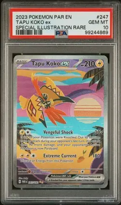2023 POKEMON PAR EN-PARADOX RIFT SPECIAL ILLUSTRATION RARE TAPU KOKO EX PSA 10 - Image 1