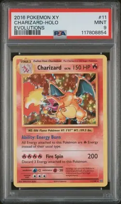 2016 POKEMON XY EVOLUTIONS Charizard 11/108 Holo PSA 9 - Image 1