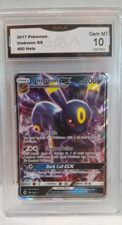 Pokemon- Umbreon GX- Holo Full Art #80/149- Sun & Moon 2017- GMA 10 GEM MINT - Image 1