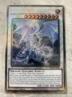 Yugioh - Blue-Eyes Spirit Dragon (Platinum Secret Rare) - RA02-EN030 - 1st Ed - Image 1
