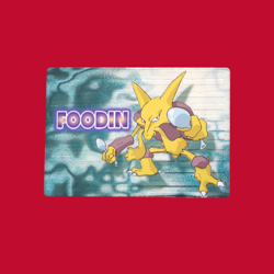 ALAKAZAM (FOOFIN)--JAPANESE MEIJI EMBOSSED PROMO FOIL POKEMON CARD - Image 1