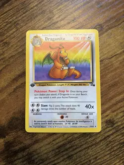 1999 Dragonite Pokemon Card Unlimited Non Holo Rare 1st Edition Fossil Set 19/62 - Image 1
