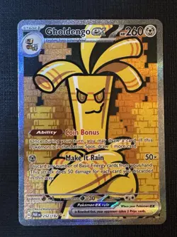 Pokemon TCG Gholdengo EX 252/182 SV04 Paradox Rift Holo Card Mint Condition - Image 1