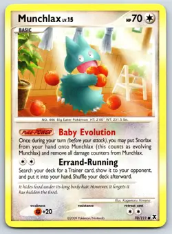 Munchlax - Platinum Rising Rivals 70/111 Kagemaru Himeno Pokemon Card MP - Image 1