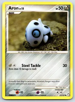 Aron - DP Mysterious Treasures 71/123 Yuka Morii Pokemon Card MP - Image 1