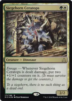 MTG Siegehorn Ceratops - Foil - Prerelease Promo, Prerelease & Release Promos, H - Image 1
