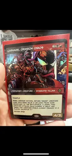 Carnage, Crimson Chaos (Borderless FOIL ) - 0227 - Marvel's Spider-Man MTG NM/M - Image 1