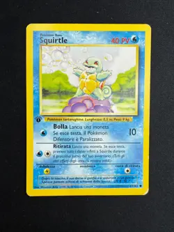 Pokemon Squirtle 63/102 Set Base Prima Edizione Wizards IT Carte Vintage - Image 1
