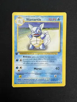 Pokemon Wartortle 42/102 Set Base Prima Edizione Wizards ITA Carte Vintage - Image 1