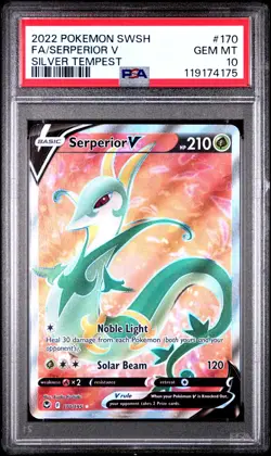 2022 POKEMON SWORD & SHIELD SILVER TEMPEST #170 FULL ART/SERPERIOR V PSA 10 - Image 1