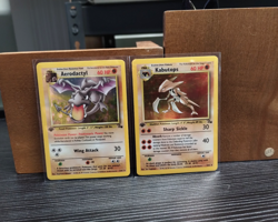 1999 Pokemon Fossil AERODACTYL 1st Edition 1/62 KABUTOPS 9 Holo Rare MT UNPLAYED - Image 3