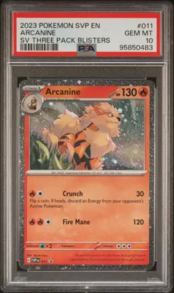 2023 POKEMON SVP EN-SV BLACK STAR PROMO #011 ARCANINE PSA 10 GEM MINT - Image 1