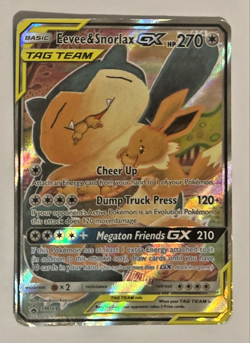 Eevee & Snorlax 2019 Sun & Moon Black Star Tag Team Tin Promo SM169 (Heavy Play) - Image 2