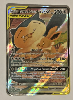 Eevee & Snorlax 2019 Sun & Moon Black Star Tag Team Tin Promo SM169 (Heavy Play) - Image 3