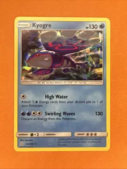 2019 Pokemon, S&M Cosmic Eclipse Deck Exc, #53/236 Kyogre, Cracked Ice Holo LP - Image 1