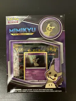 POKEMON TCG Mimikyu Premium PIN Collection Factory Sealed Box-3 Booster Packs - Image 1