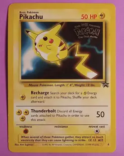 Pokemon TCG Pikachu Movie Promo Wizards WoTC Black Star Promos 4 Lightly Played - Image 1