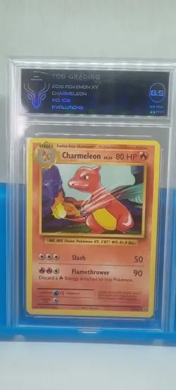 TCG 6.5 CHARMELON #10 2016 POKEMON XY EVOLUTIONS Graded Trading Card Game Slab - Image 1