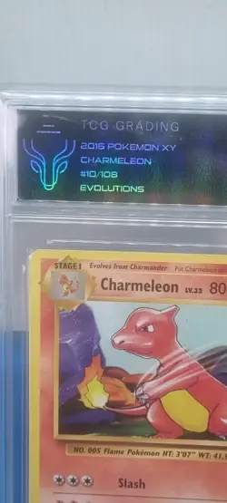 TCG 6.5 CHARMELON #10 2016 POKEMON XY EVOLUTIONS Graded Trading Card Game Slab - Image 3