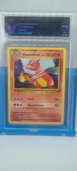 TCG 7.5 CHARMELON #10 2016 POKEMON XY EVOLUTIONS GRADED TRADING CARD GAME SLAB - Image 1