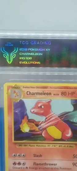 TCG 7.5 CHARMELON #10 2016 POKEMON XY EVOLUTIONS GRADED TRADING CARD GAME SLAB - Image 3