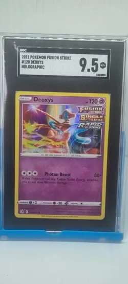 SGC 9.5 2021 pokemon fusion strike #120 deoxys Holographic Mint Trading Card TCG - Image 1