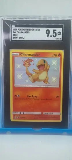 SGC 9.5 2019 Pokemon Card Charmander Hidden Fates SV6/SV94 Holo Shiny Rare VAULT - Image 1
